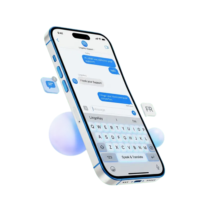 Teclado de tradução LingoKey num iPhone