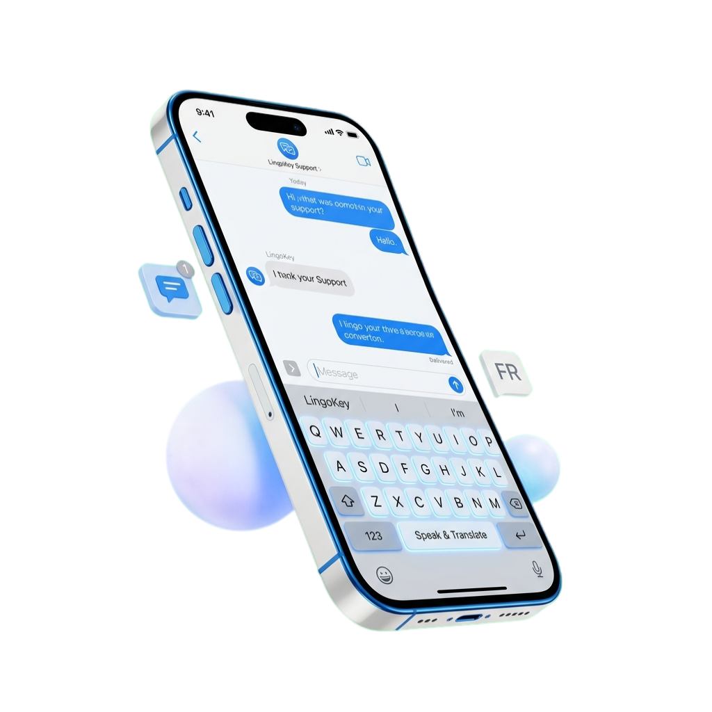 Teclado traductor LingoKey en un iPhone
